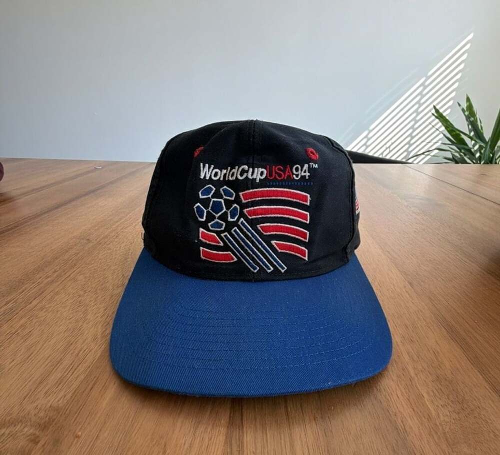 Vintage The Game World Cup USA 94 Snapback Hat Black Blue OSFA